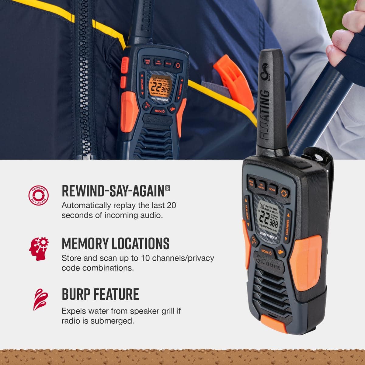 Cobra ACXT1035R FLT Walkie Talkie — view 4
