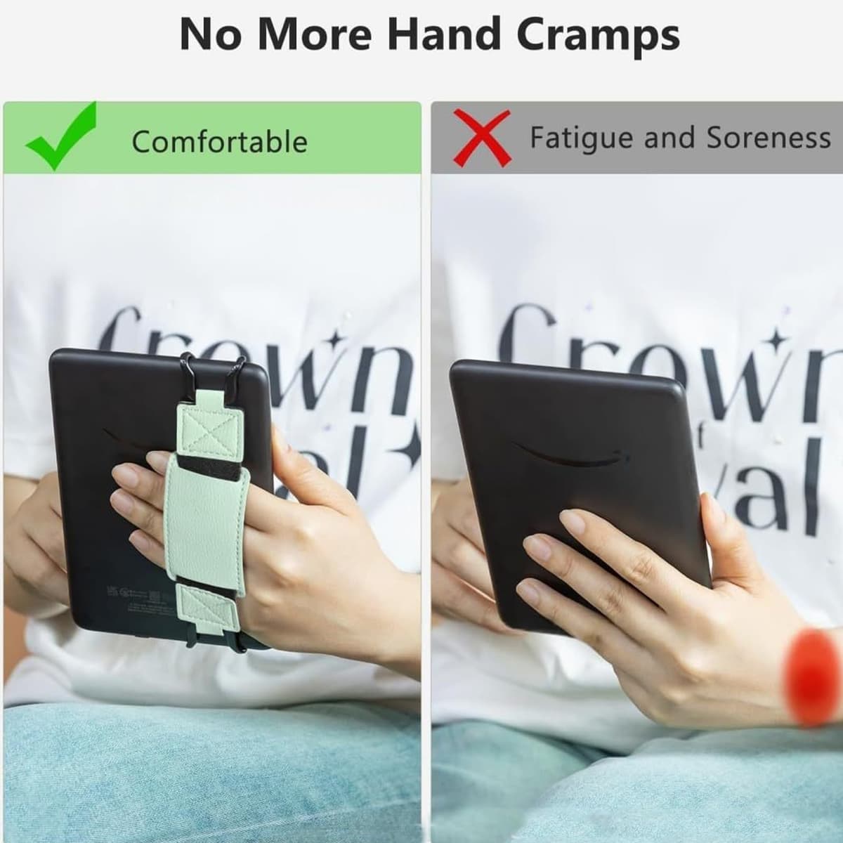 Ebook Reader Hand Strap Covers Set Two Pieces Anti Slip Tablet Straps for Reading Home Work and Outdoor Use — view 5