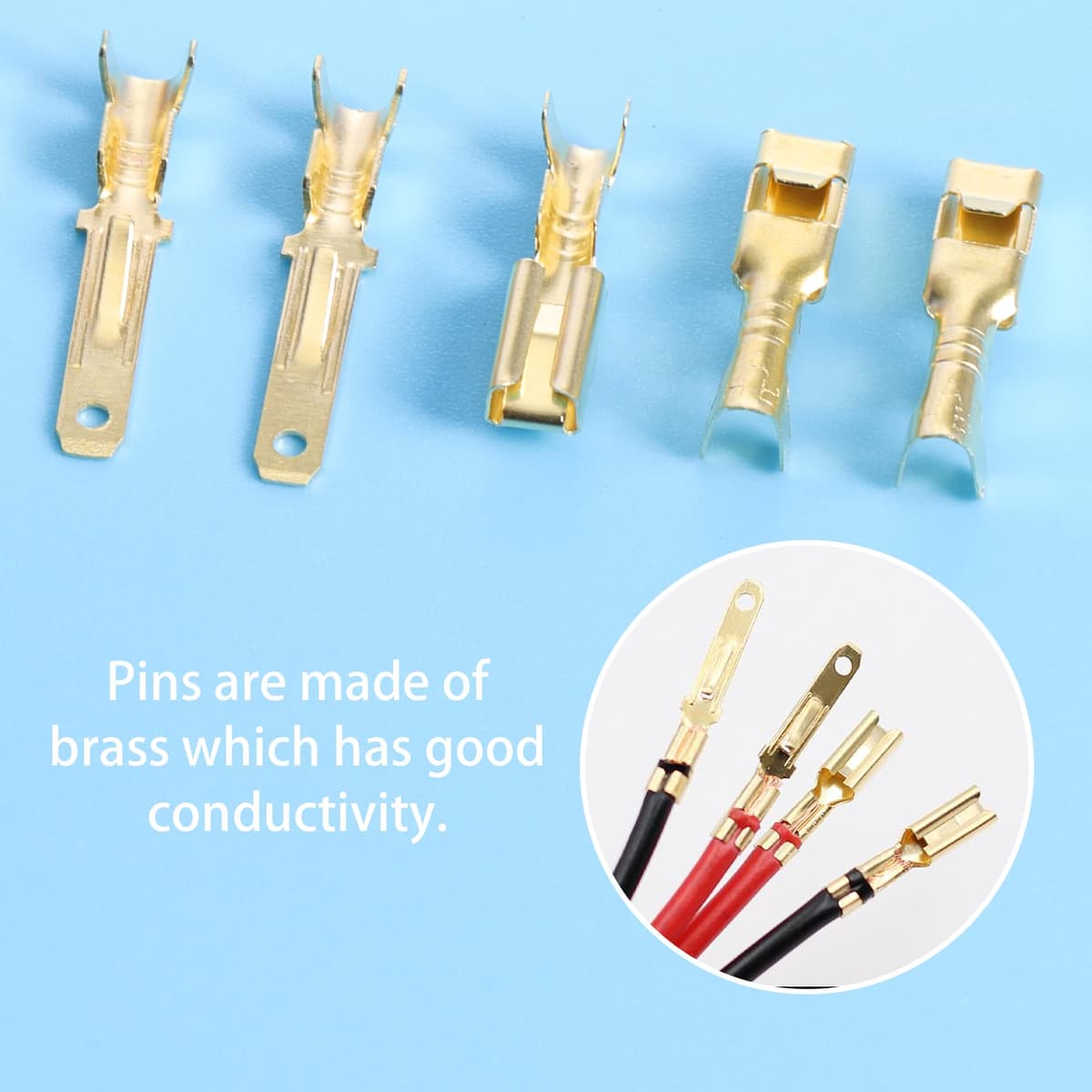 480 Pieces Heat Shrink Tube Connectors 2.8mm Automotive Connector Kit 2 3 4 6 Pin Wire Connectors Kit for Motorcycle, Car, Truck, Scooter, Boats — view 3