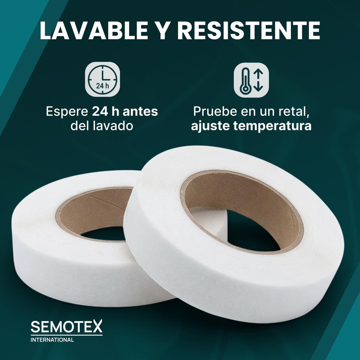 Cinta Termoadhesiva para Dobladillos EXTRA FUERTE - 50 Metros x 20 mm - Cinta Adhesiva Dobladillos. Cinta para Cortinas, Bajo Pantalón, Vestidos, Vaqueros - 20 milímetros ancho — view 3