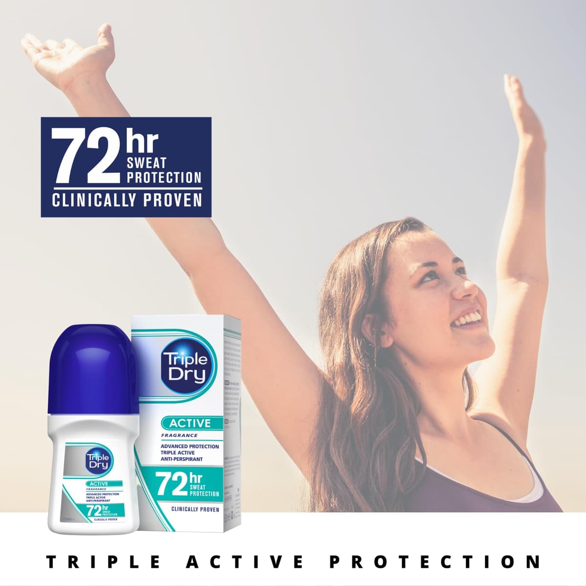 Triple Dry Women | Active Fragrance Anti-Perspirant Roll On 50ml | 72-Hour Protection Against Excessive Sweating | Fights Odour | Triple Active Formula | Clinically Proven | Female — view 4