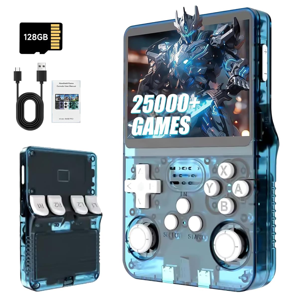 R36S Retro Handheld Games Console, 20,000+ Classic Games Portable Pocket Video Player with 3.5 Inch HD Screen, 64G TF Card, Open Source Linux System Screen for Teens and Adults (Black 64G) — view 11