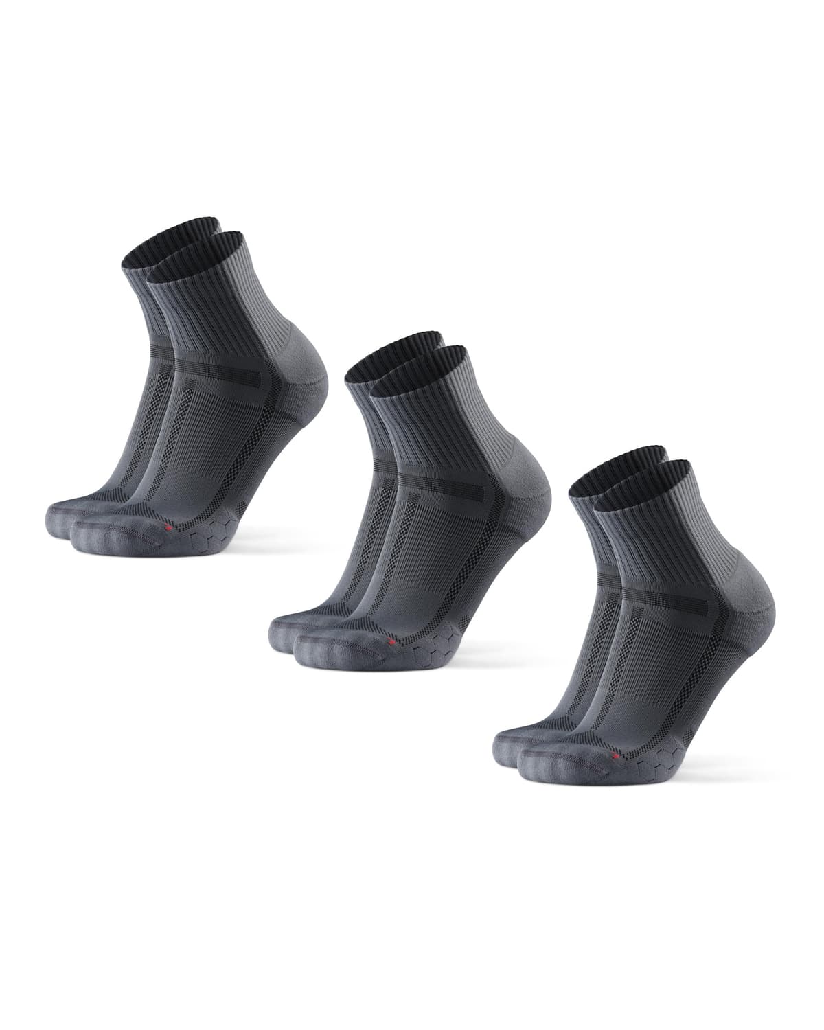 DANISH ENDURANCE Cushioned Running Socks for Long Distances, Anti-Blister & Sweat Wicking, Quarter Length, for Men & Women, Unisex, 3 or 5 Pack — view 20
