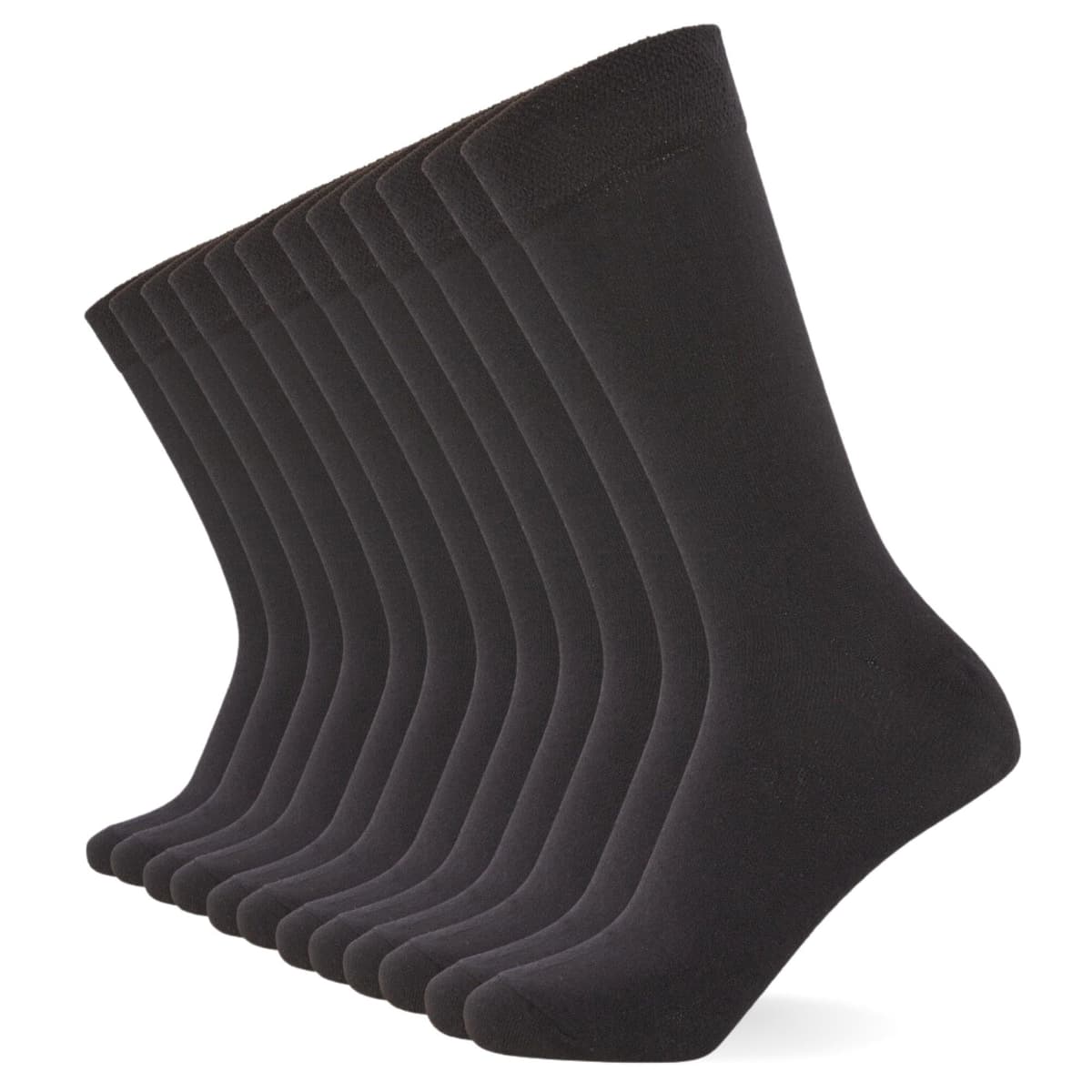 FM London 10-Pack Plain Mens Socks - Comfortable Charcoal, Navy & Black Socks for Men - Smart Dress Look - Suitable for Work and Casual Wear - Cotton Rich, Breathable, Stain Resistant and Durable — view 7