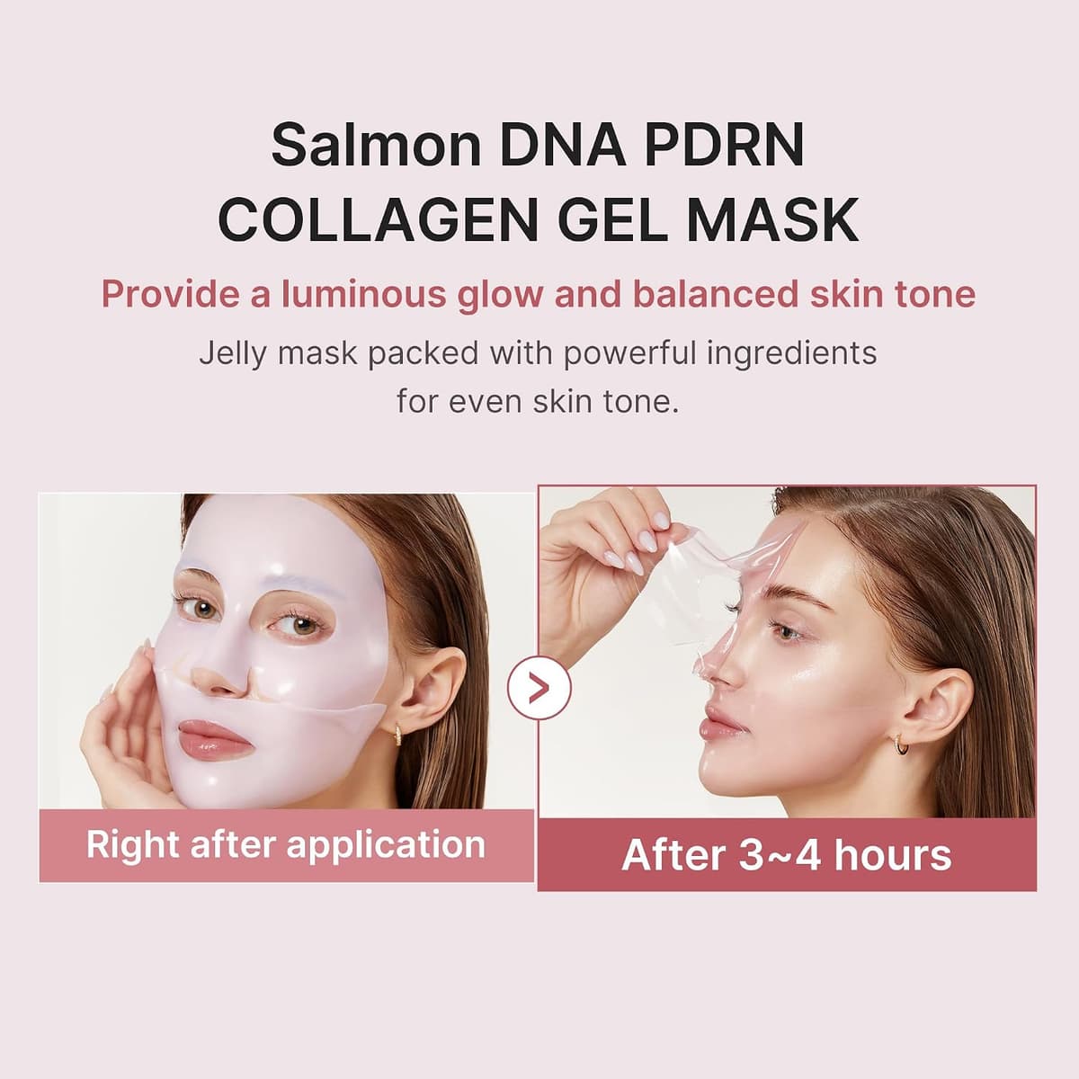 medicube Salmon DNA PDRN pink collagen jelly gel mask | overnight face mask for glass glow skin- elasticity, hydrating, firming and moisturising | korean skincare, 28g, 4ea — view 3