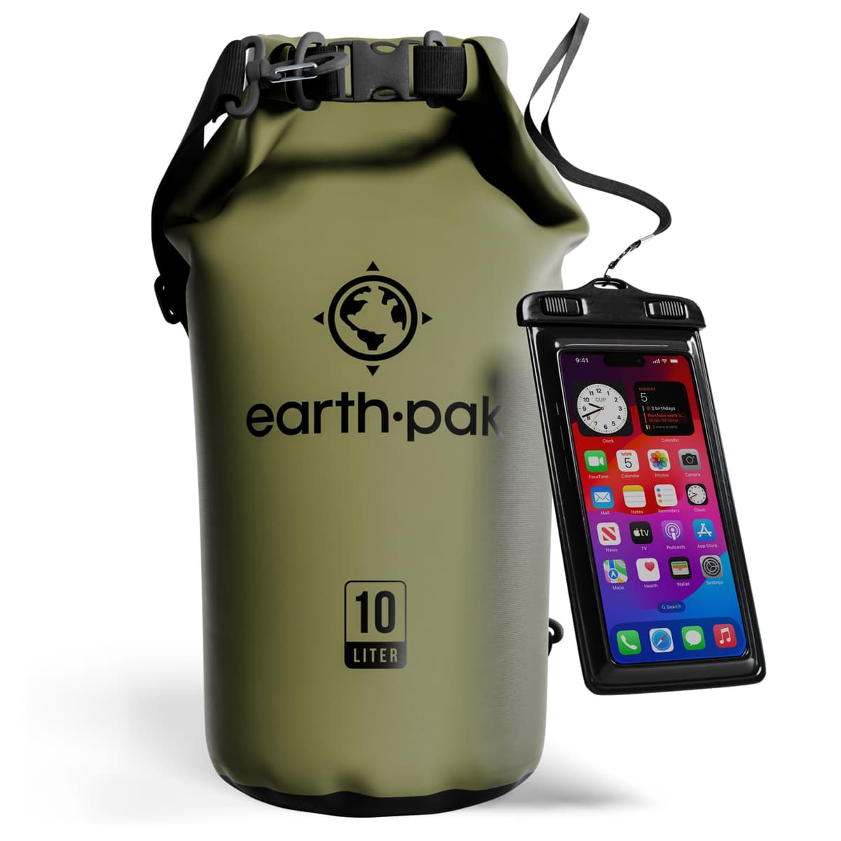 Earth Pak Waterproof Dry Bag - Roll Top Waterproof Backpack Sack Keeps Gear Dry for Kayak with Waterproof Phone Case — view 18