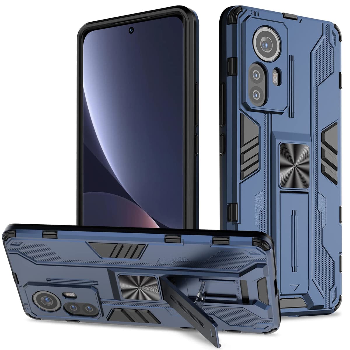 Funda para CMF Phone 2 Pro, Carcasa Antigolpes con Soporte anular metálico, Case Protectora de Grado Militar, Negro — view 1116