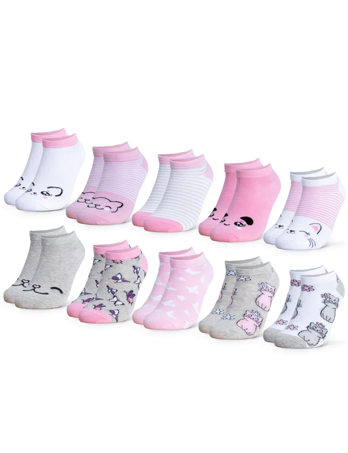 Occulto calcetines tobilleros motivo para niño y niña 10 pares (modelo: Motivo) — view 9