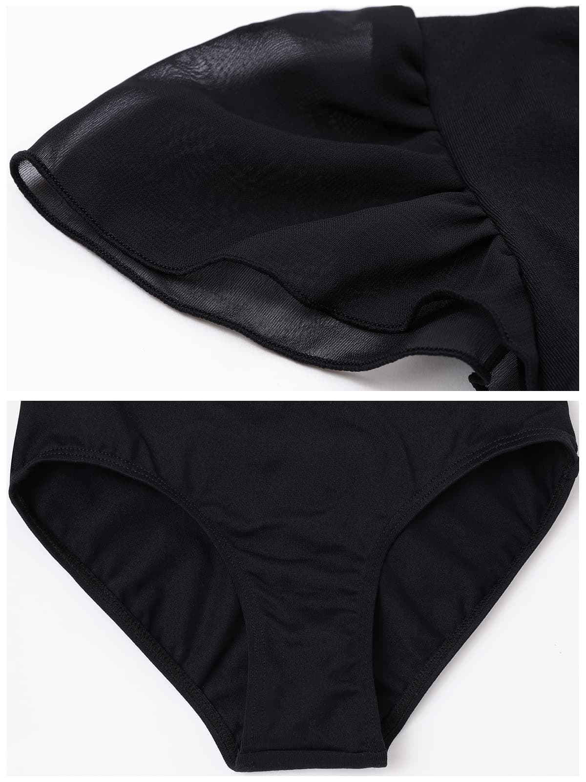 Bezioner Maillot Ballet Niña Maillot de Danza Leotardo Gimnasia Manga de Soplo para 3-12 Años — view 5
