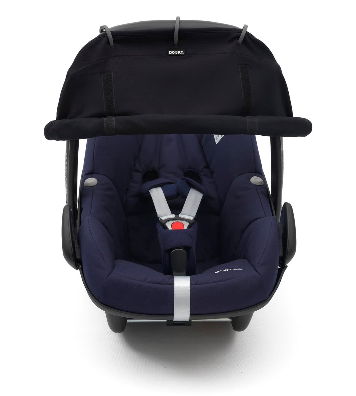Dooky Sunshade for Baby Car Seat/ Pram/ Stroller/ Pushchair, Universal Fit, Protects from Sun, Wind and Light Rain, UPF 50+ UV Protection, Easy to Install and Wash, Plain Black — view 4