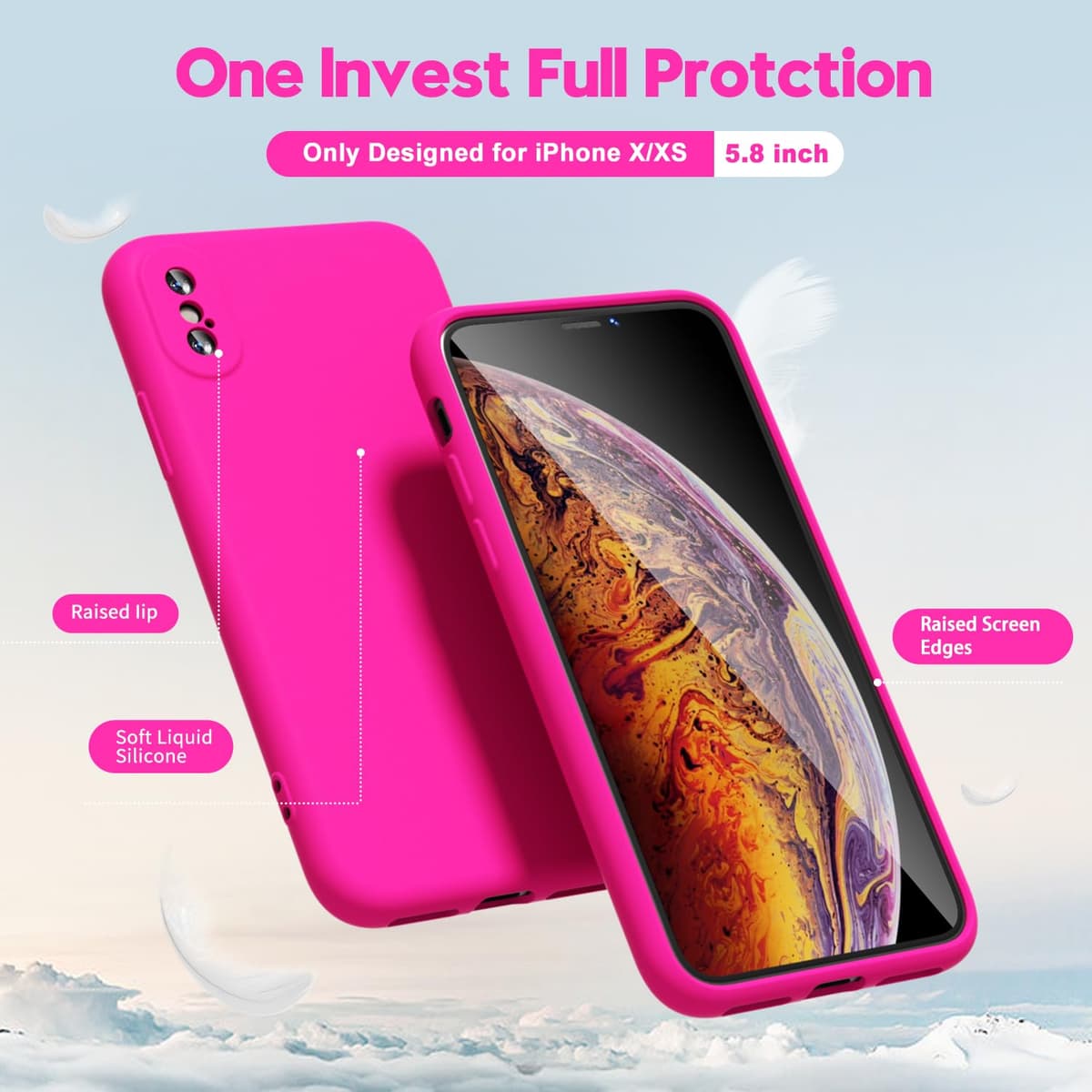 oakxco for iPhone 17 Pro Max Phone Case Liquid Silicone, Cute Thin Slim Grip Soft Rubber Gel for Women Men, Smooth Matte TPU Plain Solid Color Girly Simple Case with Camera Cover, Light Pink — view 1627