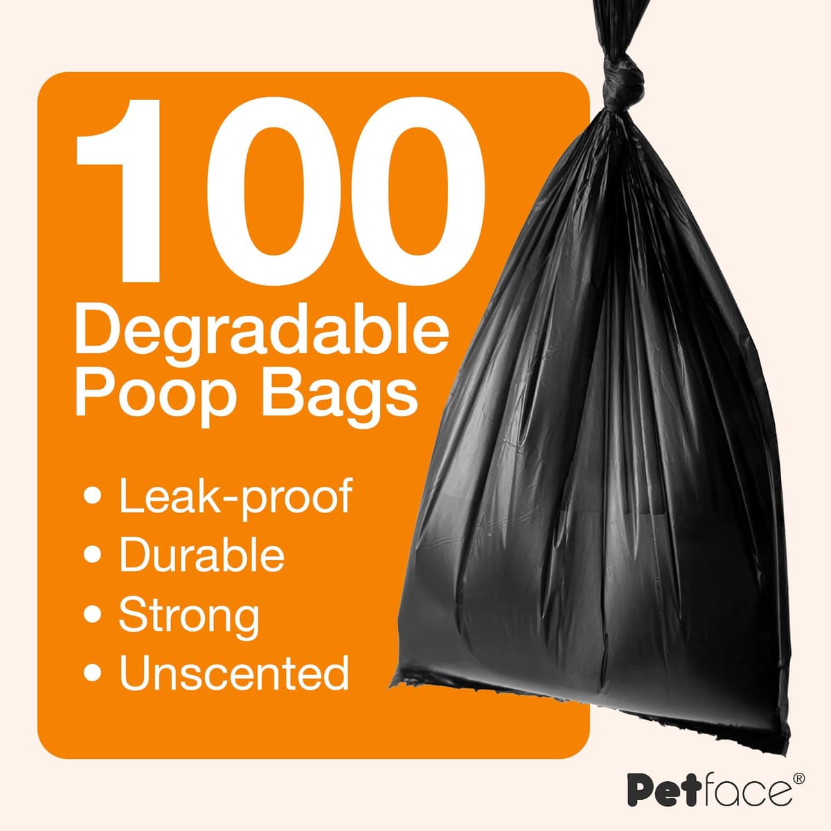 Petface No Mess Degradable Poop Bags With Tie Handles (Pack of 100) — view 4