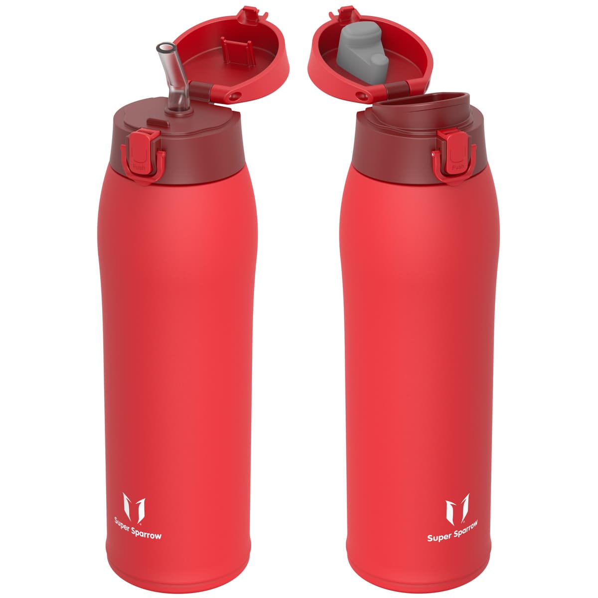 Super Sparrow Insulated Water Bottle - Travel Mug - 500ml, 750ml，950ml - Stainless Steel Water Bottles - BPA Free - Leakproof Metal Bottles - Includes 2 Lids, Straw Lid & Spout Lid — view 13