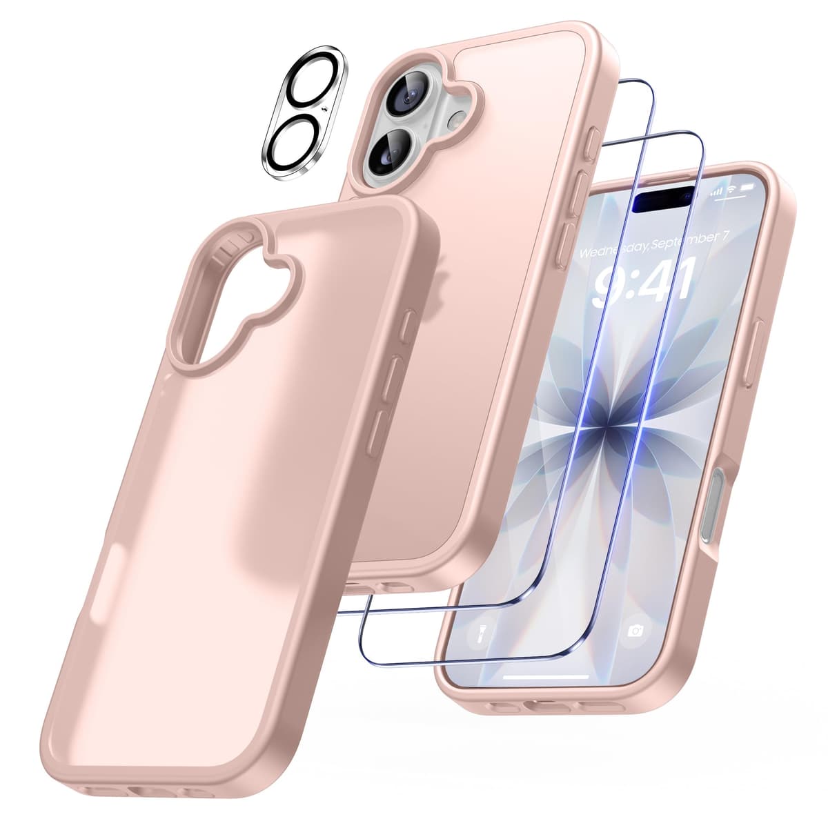 FLLAO 4 en 1 Funda para iPhone 15 con 2 Protector Pantalla y 1 Protector Lente Cámara, [Almohadilla de Aire integrada] Antigolpes Antiarañazos Carcasa 6,1 Pulgadas, Transparente — view 55