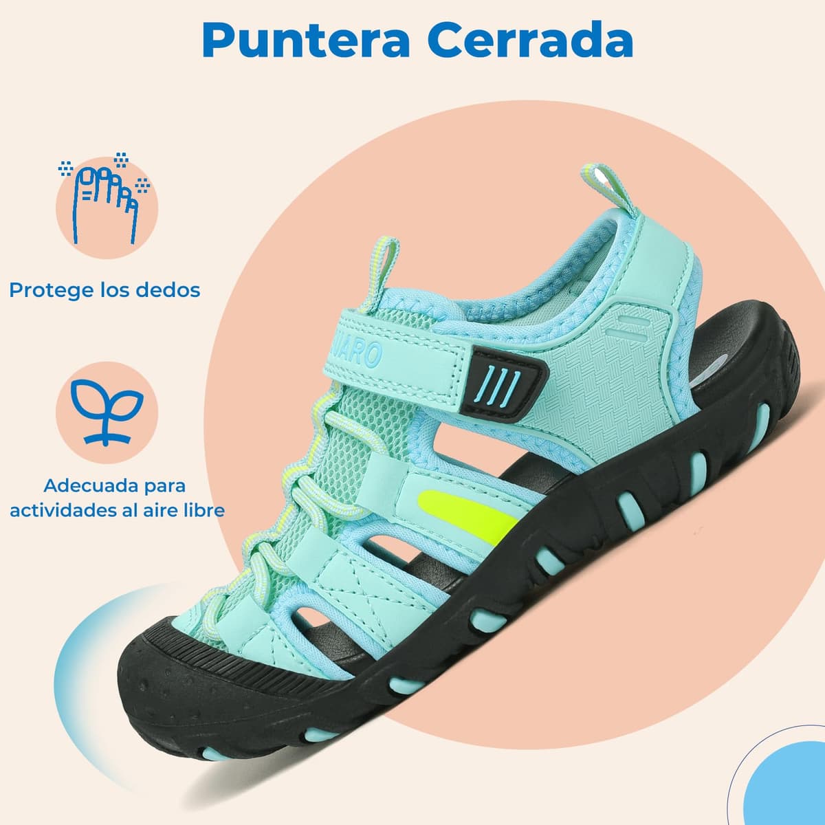 SAGUARO Sandalias Calzado de Verano para Niños Puntera Cerrada para Trekking y Senderismo Tallas 25-38 — view 3