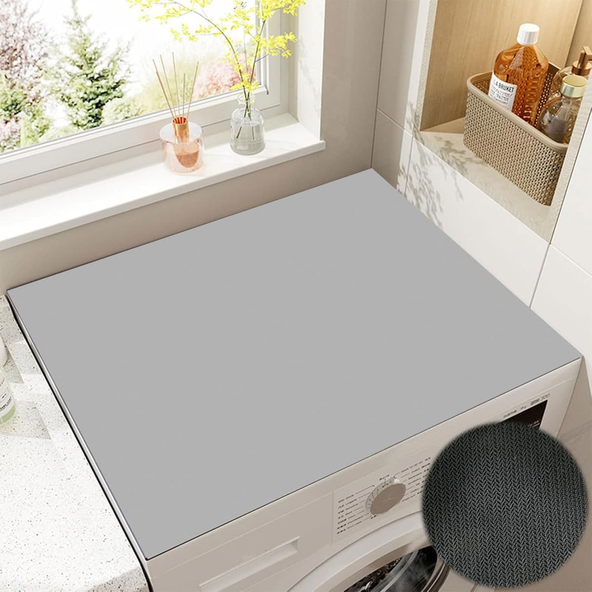 YeahBoom Cubierta Superior para Lavadora y Secadora,60 x 60 cm Cubierta para Lavadora,Funda para Lavadora,Funda Antipolvo para Lavadoras,Secadoras,Cocinas,Autocaravanas,Baños
