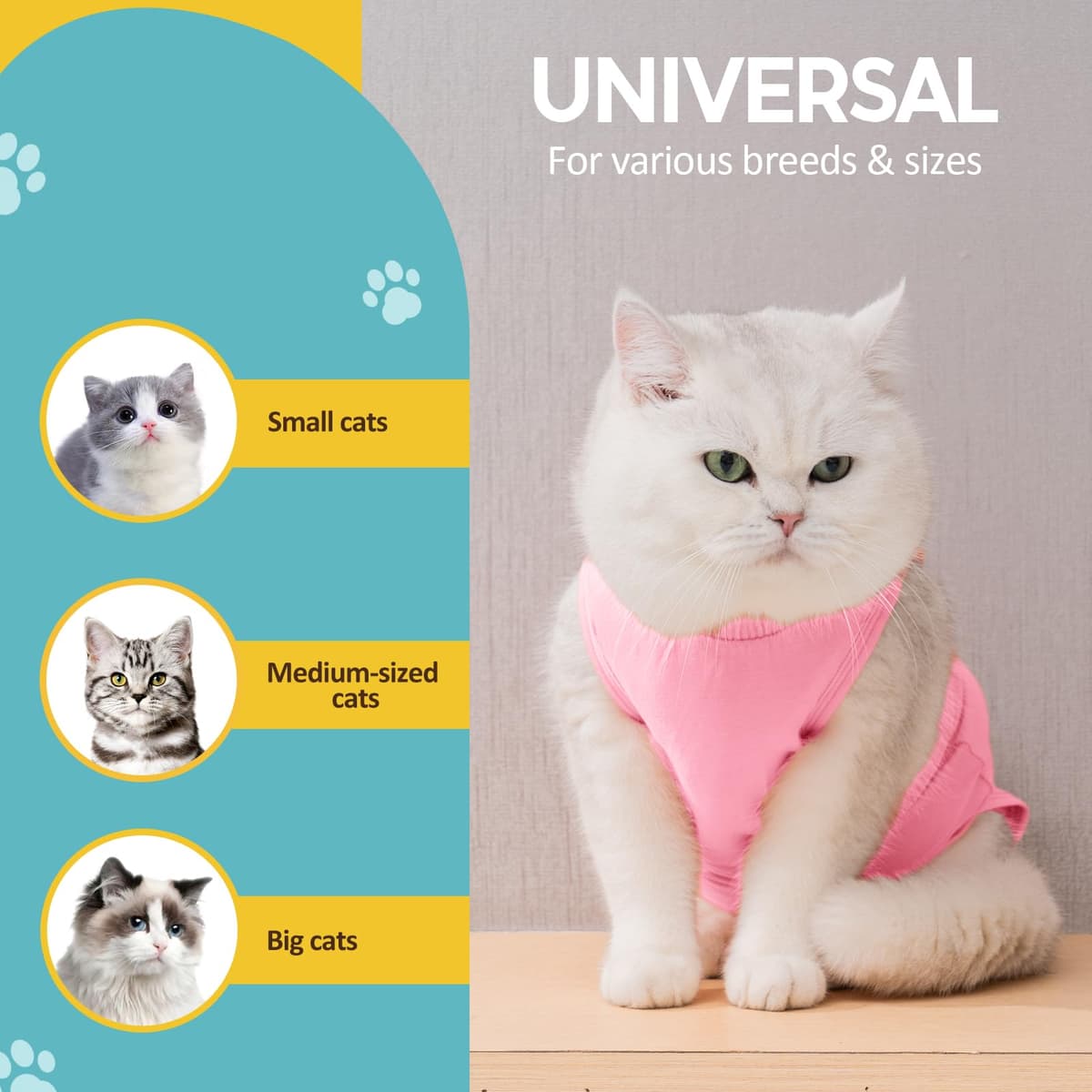 Avont Traje de Recuperación para Gatas Esterilizadas, Ropa Postoperatoria Protectora Antilamido, Chaleco para Cirugía y Heridas Abdominales (Rosa,S) — view 5
