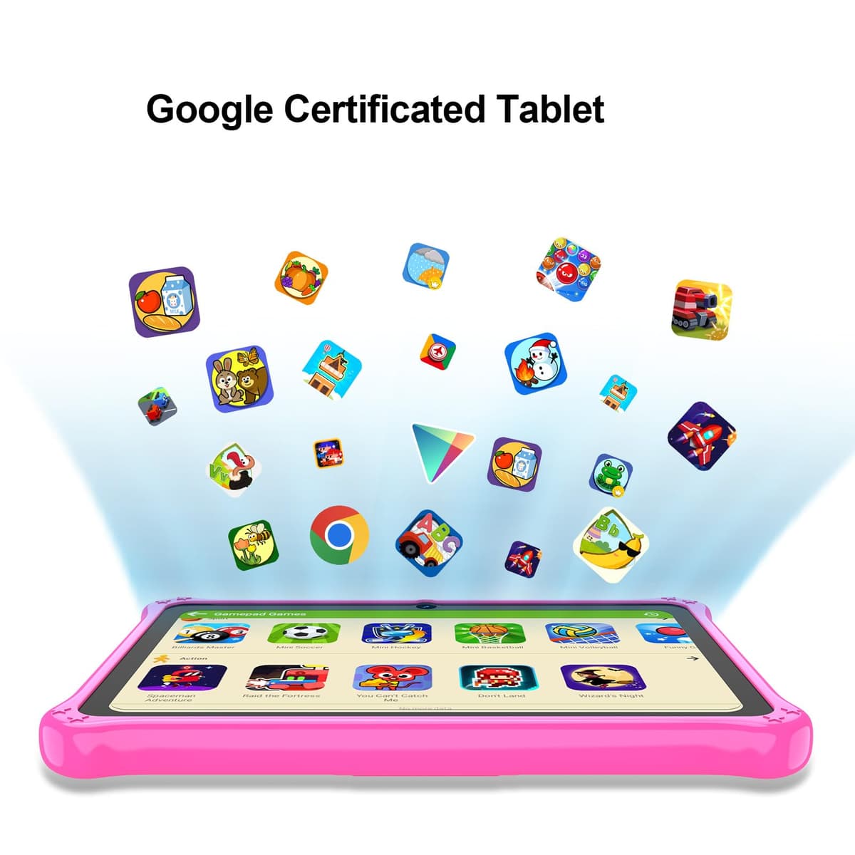 GOZZGEAR Android 13 Kids Tablets 7 inch for Toddler, Parental Control, Free Kids APP, 32GB, Expandable 512GB, 3500Mah, WiFi Dual Camera with Eye Protection, Pink — view 5