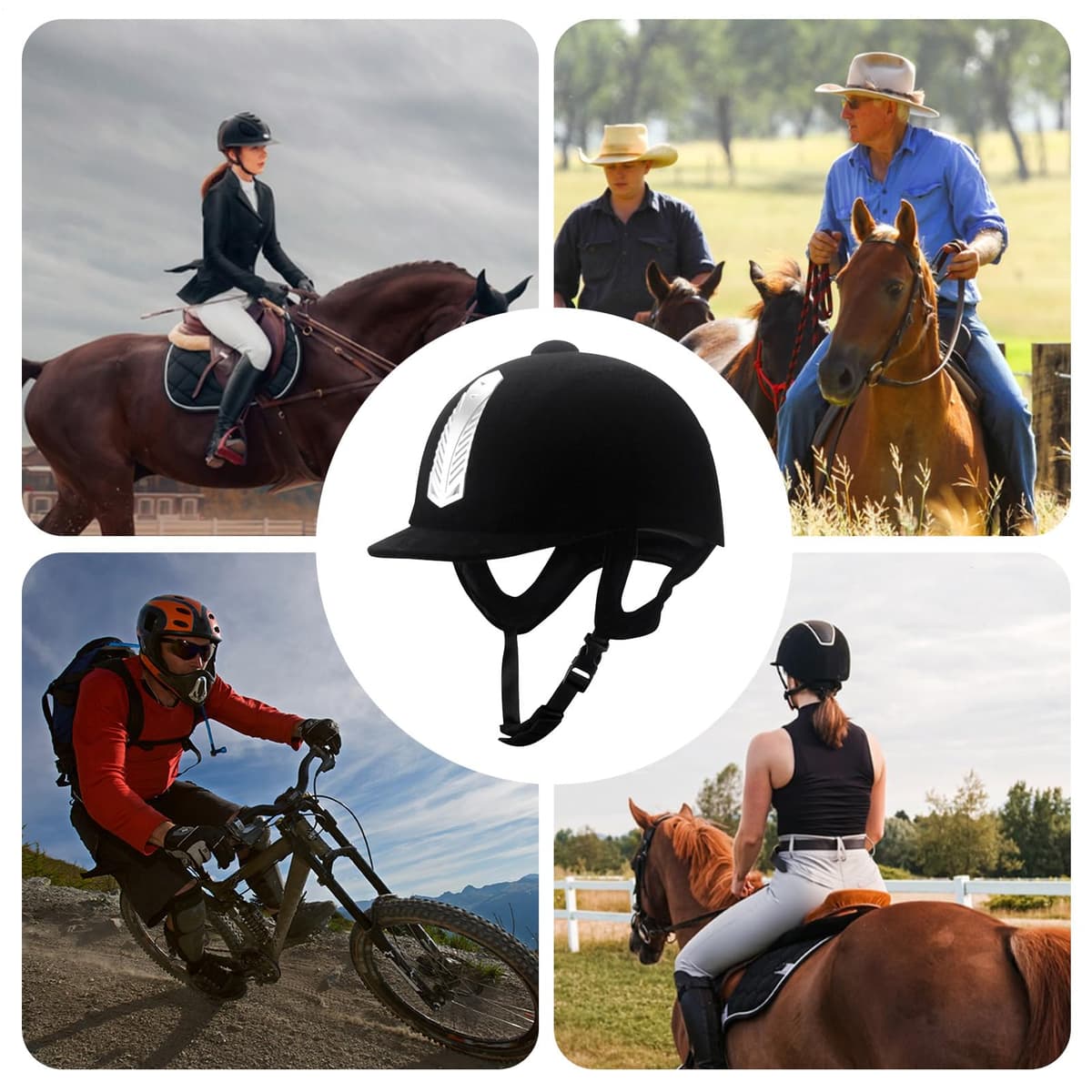 Sombrero para Montar a Caballo,Sombrero de Seguridad Ecuestre,Gorro Ajustable para Montar a Caballo para Hombres y Mujeres - Gorros de Seguridad para Jinetes ecuestres Transpirables para — view 4