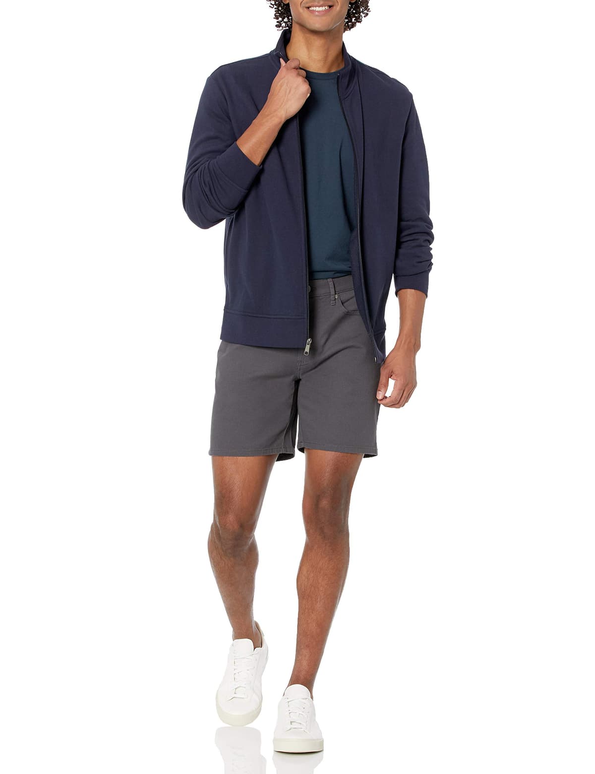 Amazon Essentials Sudadera Ligera de Felpa con Cremallera Completa y Cuello Perkins Hombre — view 4