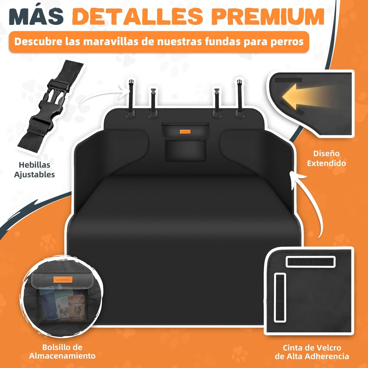 Funda Maletero Coche Perros Universal, Protector Antideslizante y Impermeable, con Protección Lateral, Cubierta Coche Antiarañazos Lavable para SUV Camión Sedán, Negro(Ligero) — view 2