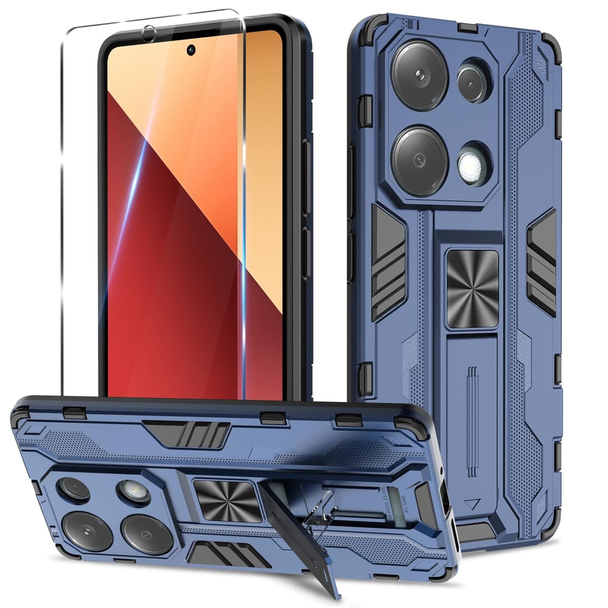 Funda para CMF Phone 2 Pro, Carcasa Antigolpes con Soporte anular metálico, Case Protectora de Grado Militar, Negro — view 1262