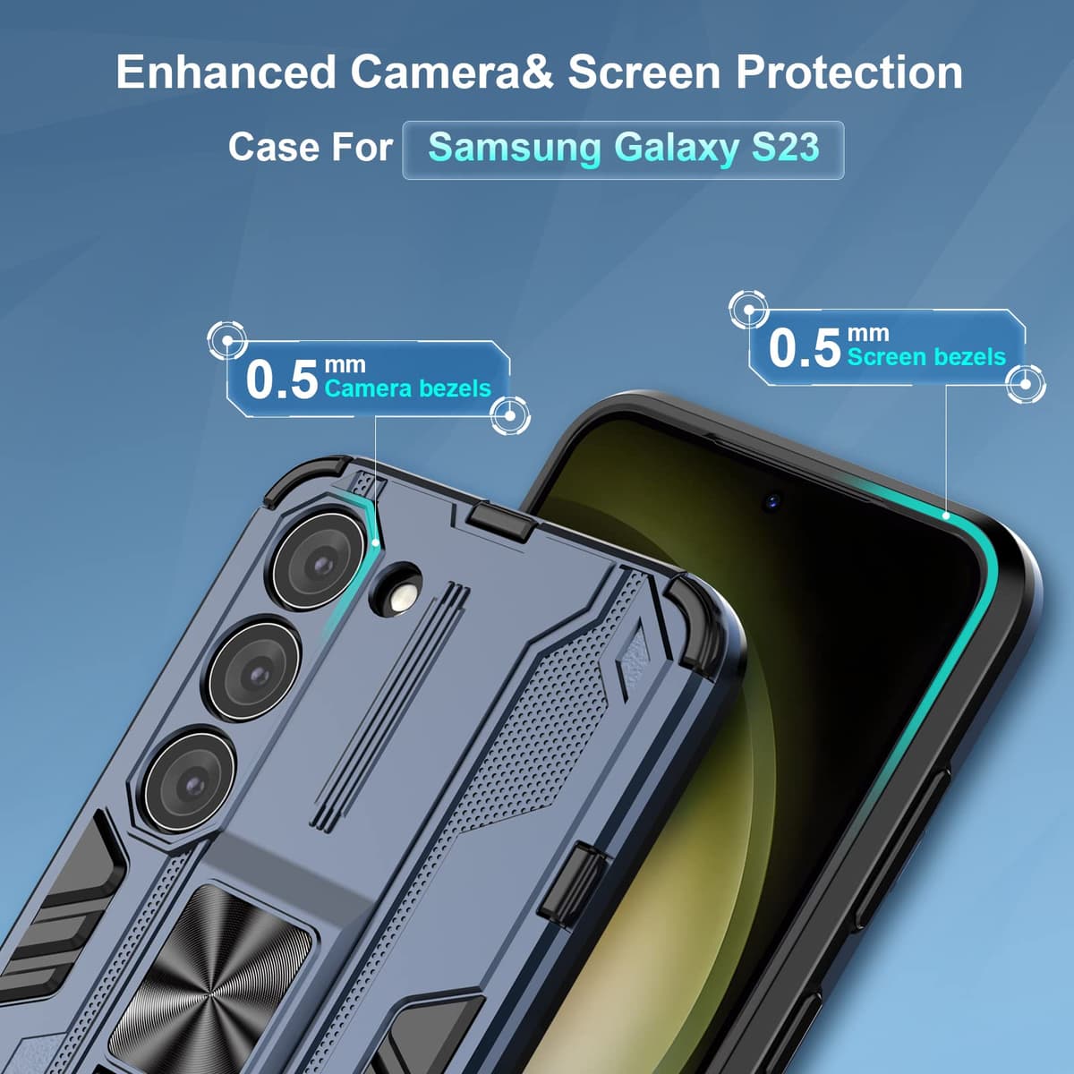 Funda para CMF Phone 2 Pro, Carcasa Antigolpes con Soporte anular metálico, Case Protectora de Grado Militar, Negro — view 1390