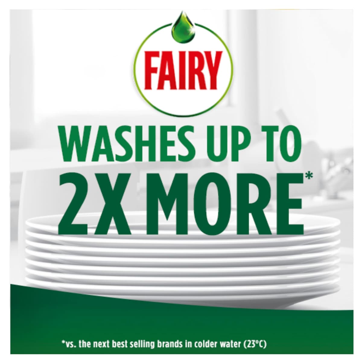 Fairy Original Washing Up Liquid Green with LiftAction 1450 ml, No Soaking, No Grease, No Fuss — view 3