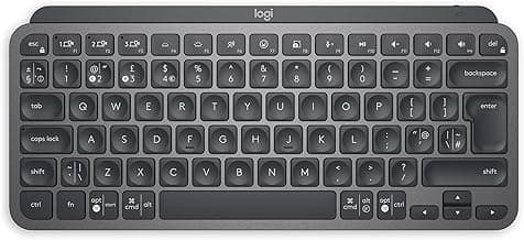 Logitech MX Keys Mini Minimalist Wireless Illuminated Keyboard, Compact, Bluetooth, Backlit, USB-C, Compatible with Apple macOS, iOS, Windows, Linux, Android, Metal Build, QWERTY UK Layout - Graphite