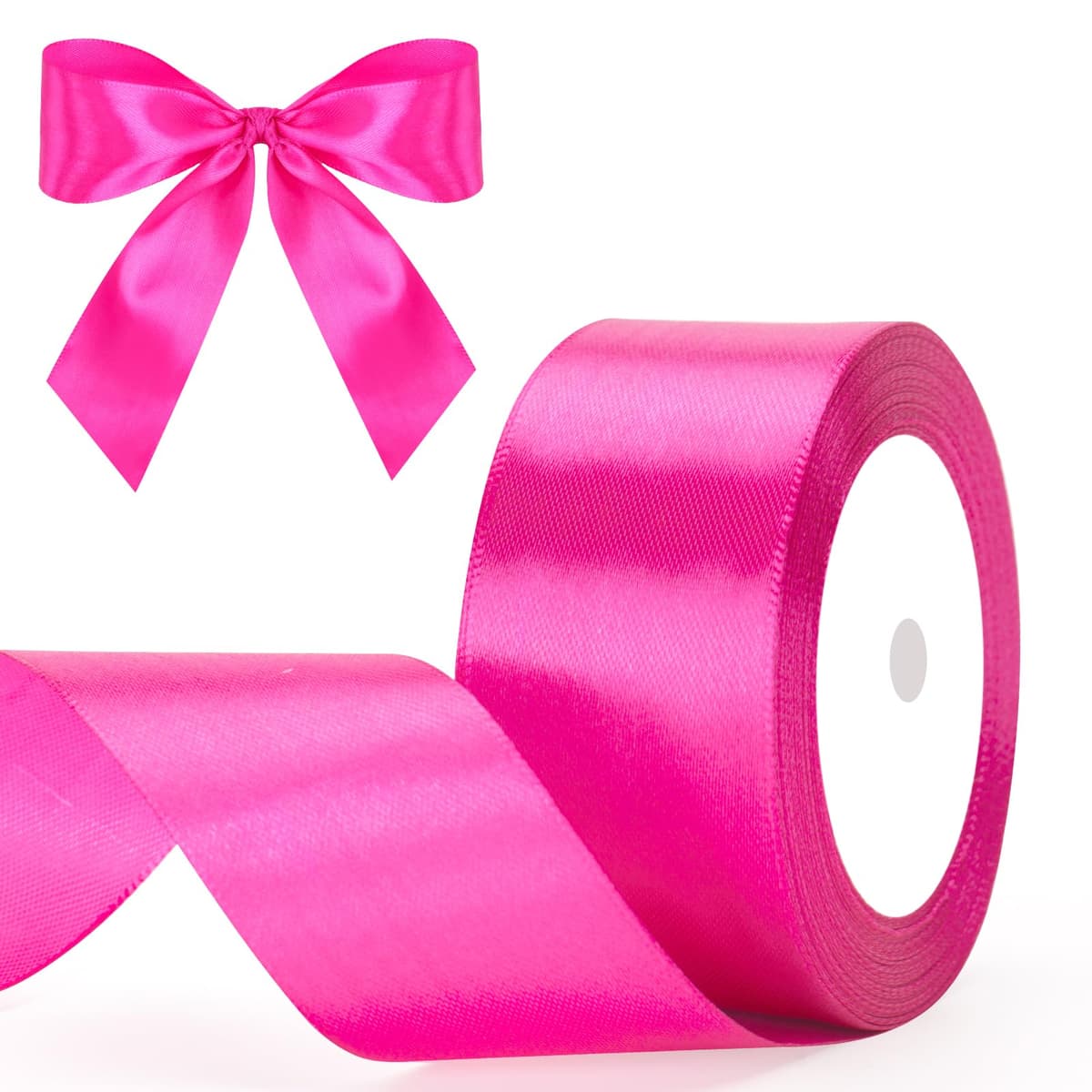 G2PLUS Baby Pink Satin Ribbons 10mm: Thick Fabric Gift Wrap Ribbons for Crafting, Party Decoration, 22m — view 20