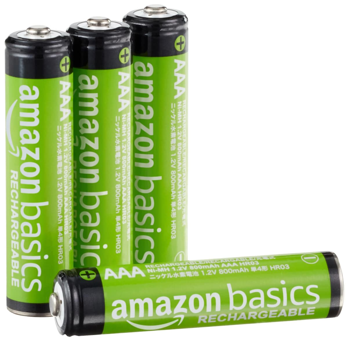 Amazon Basics 4-Pack Rechargeable AA NiMH Batteries, 2000 mAh, 1.2V, Recharge up to 1000x Times, Pre-Charged — view 7