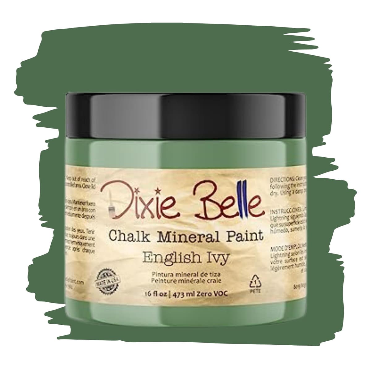 Dixie Belle Paint Company Chalk Finish Furniture Paint - Caviar (32oz) - Matte Black Chic Chalk Mineral DIY Furniture Paint — view 167