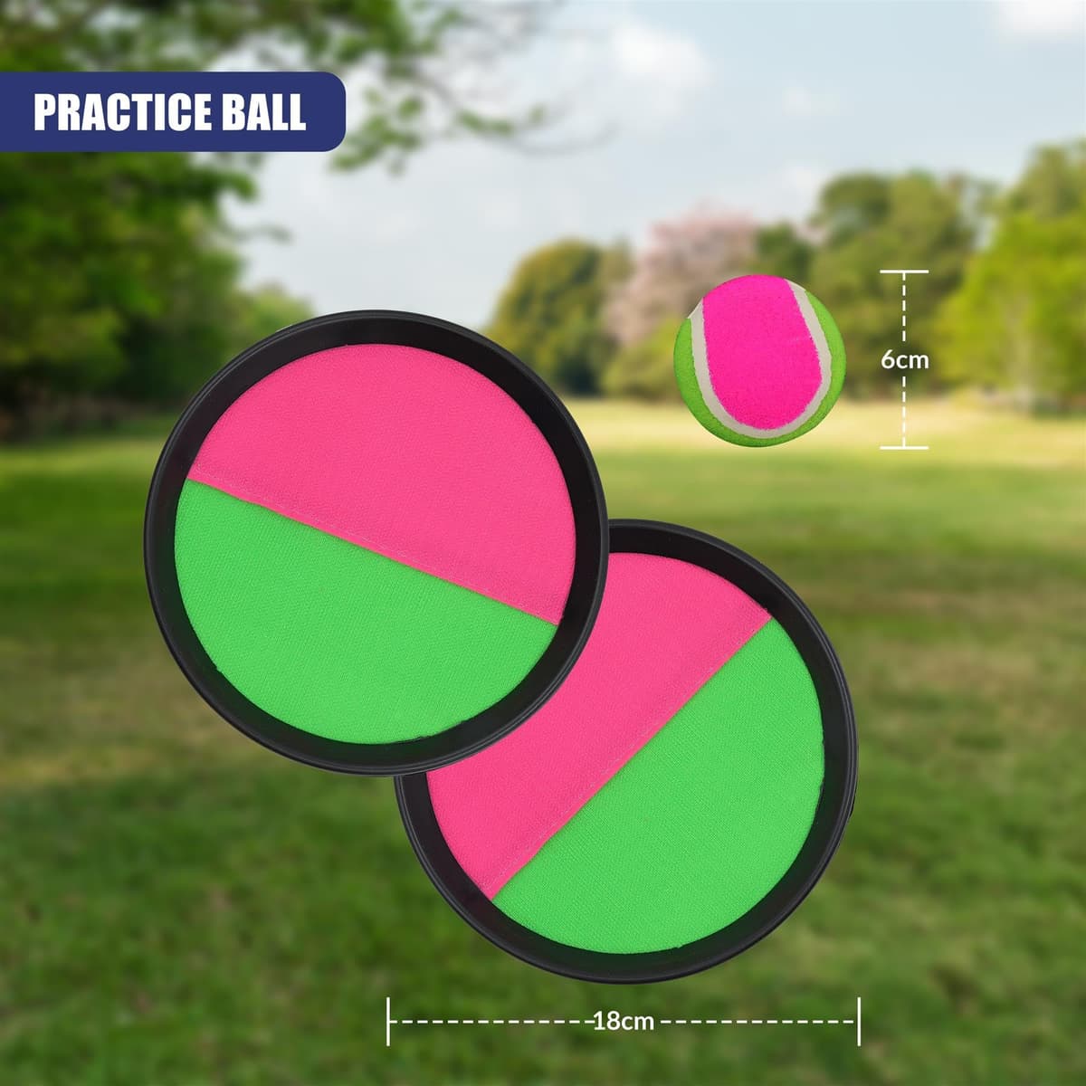 The Magic Toy Shop 6 Games in 1 Sports Set – 19 Pcs Bat, Racket, Toss, Catch, Ball & Frisbee, Indoor Outdoor Play – Lightweight, Builds Motor & Social Skills – Families, Camping, Beach, Garden & Park — view 3