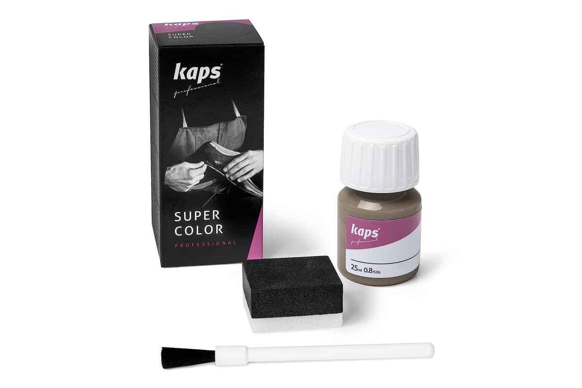 Tinte para Zapatos y Bolsos de Cuero y Textil con Esponja y Brocha, Kaps Super Color, 70 Colores (117 - azul marino) — view 20