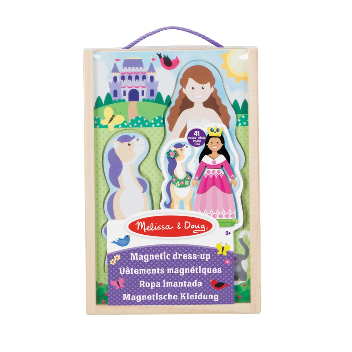 Melissa & Doug - Juego de imitación, de muñecos de madera para vestir con piezas magnéticas - Princesa y caballo (35 piezas) — view 5
