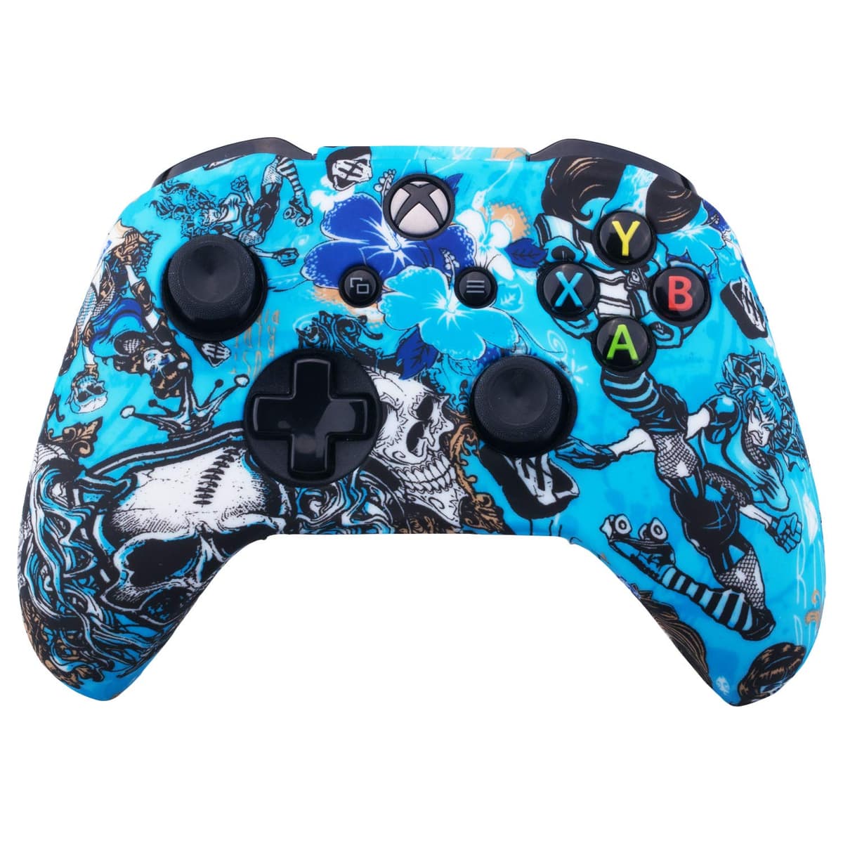 YoRHa Printing Rubber Silicone Cover Skin Case for Xbox One S/X Controller x 1(Witch) with Thumb Grips x 10 — view 2
