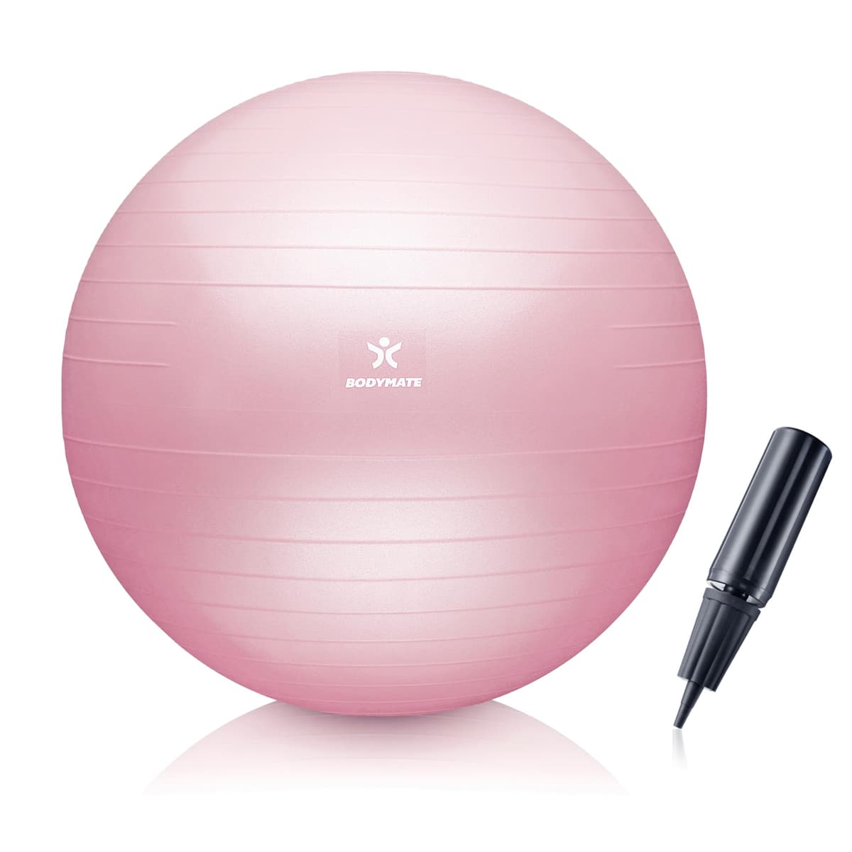 BODYMATE Pelota de Ejercicio para Fitnes con Sistema antirreventones | con bombín | Bola de Yoga Pilates y Ejercicio | Balón para Sentarse | Balon de Ejercicio para Fitness