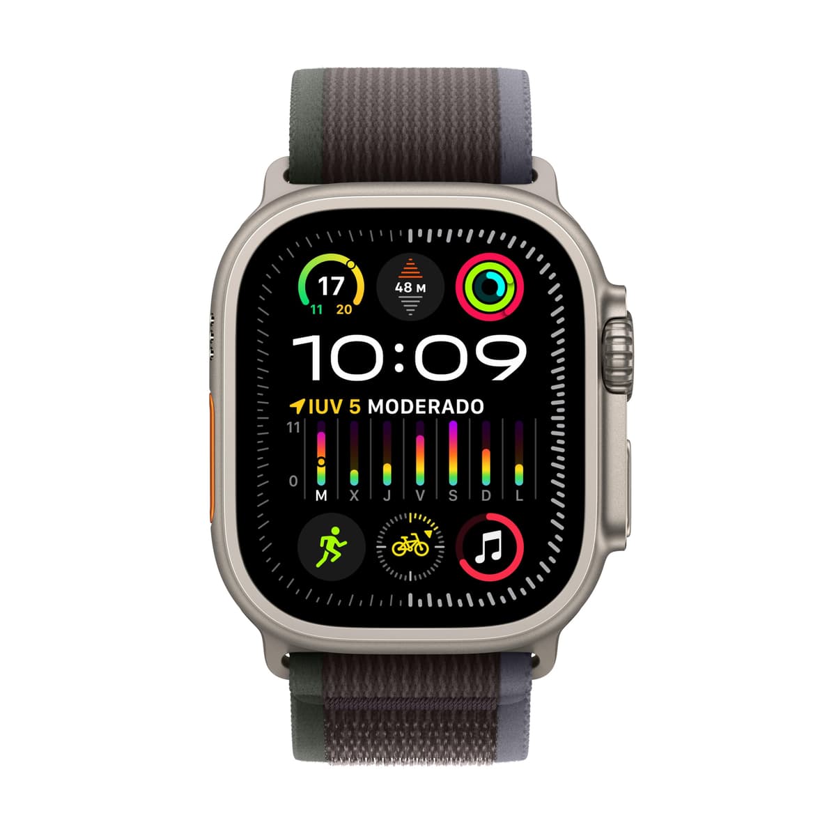 Apple Watch Ultra 2 [GPS + Cellular] Smartwatch con Caja de Titanio Resistente de 49 mm y Correa Loop Trail Azul/Negra - Talla M/L. Monitor de entreno, GPS de Alta precisión, Neutro en Carbono — view 2