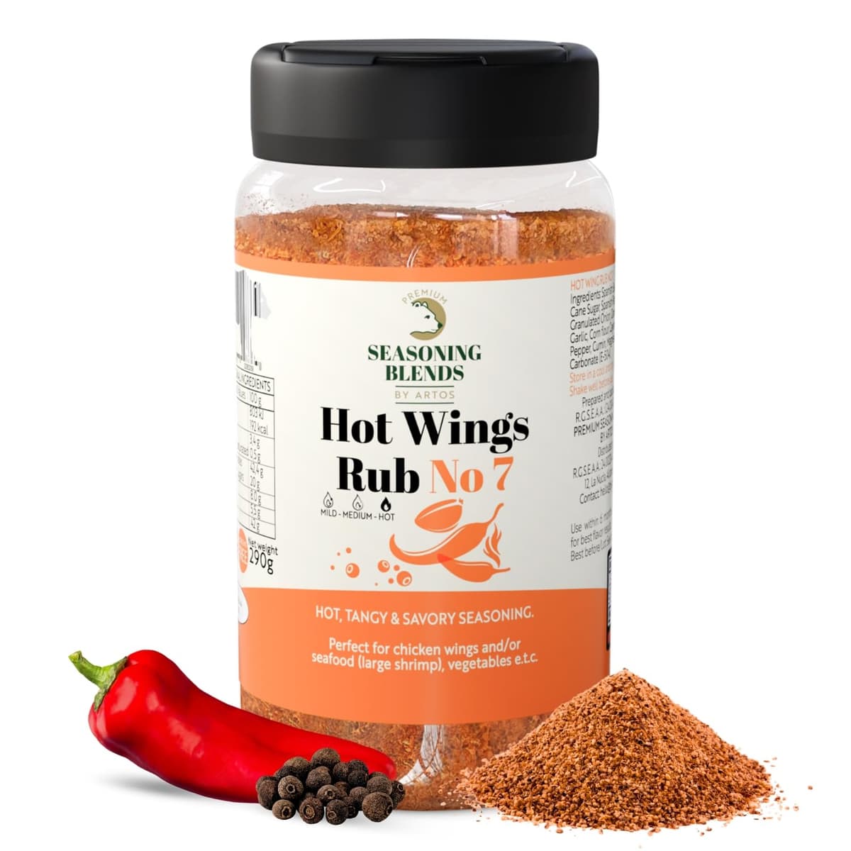Premium Seasoning | Sazonador Sal Pimienta Ajo y Limón, 100% Natural sin ingredientes artificiales, Lemon Pepper with Spices, Especias para Cocinar Hamburguesa Costillas Pollo Pescado y otros, 280g — view 3