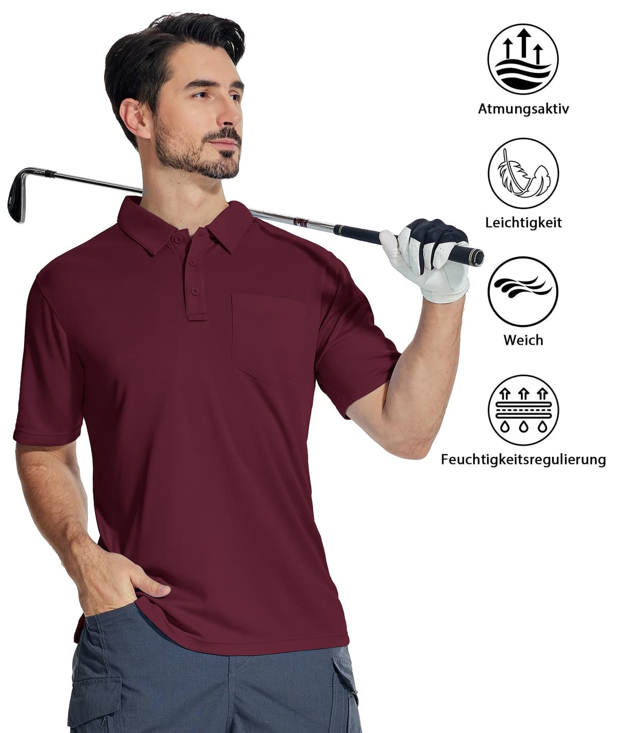 SwissWell Lote de 2 Polo Hombre Manga Corta Transpirable Golf Polos Camisa para Hombre — view 2