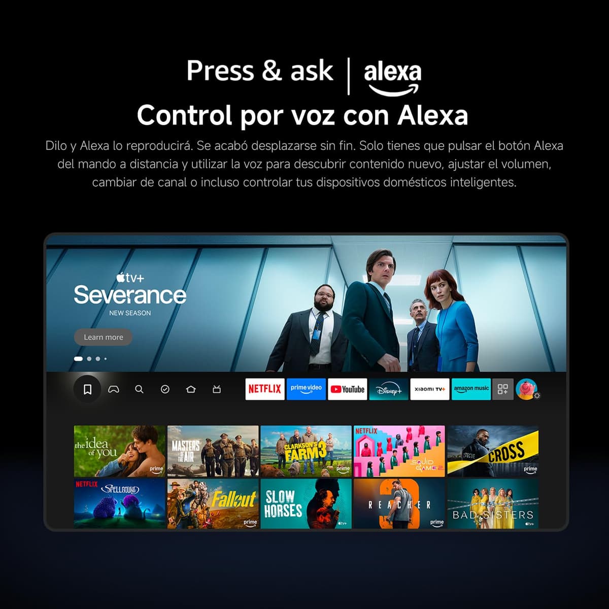 XIAOMI TV F 65, 65 Pulgadas (165 cm), 4K UHD, Smart TV, Fire OS8, Control por Voz Alexa, HDR10, MEMC, Modo Game Boost 120Hz,2GB+32GB, Compatible con Apple AirPlay — view 11
