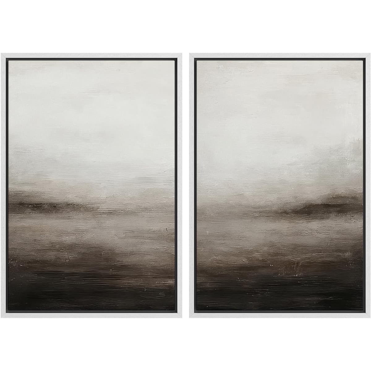 MUDECOR Framed Canvas Print Wall Art Monochromatic Gradient Abstract Minimalist Gray Illustrations Modern Art Decorative Bohemian Colorful Chic for Living Room, Bedroom, Office - 16"x24"x2 Black — view 83