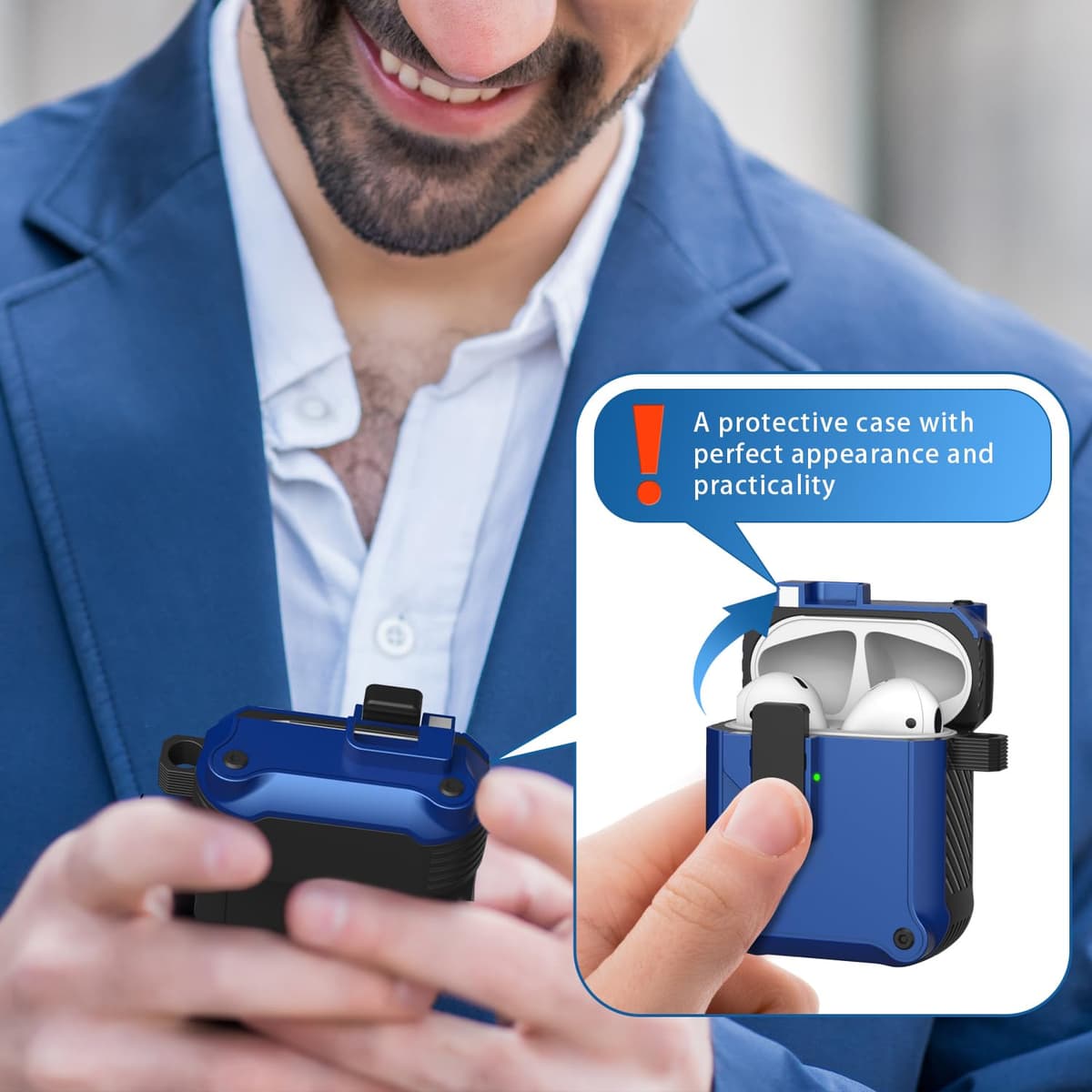 RFUNGUANGO Compatible con Airpods 4 Estuche (2024) con Kit de Limpieza, Clip de Bloqueo Seguro y Estuche de Protección a Prueba de Golpes para Airpods 4ta Generación Lanzamiento 2024,Cielo Estrellado — view 7