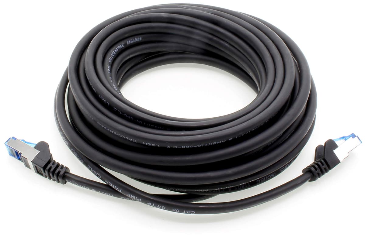 1m Cable de Red, Cable Ethernet y LAN SFTP PIMF Cat6a - transmite hasta 10 Gigabit por Segundo y es Adecuado para switches, routers, módems con Entrada RJ45, negro - 5 piezas — view 9