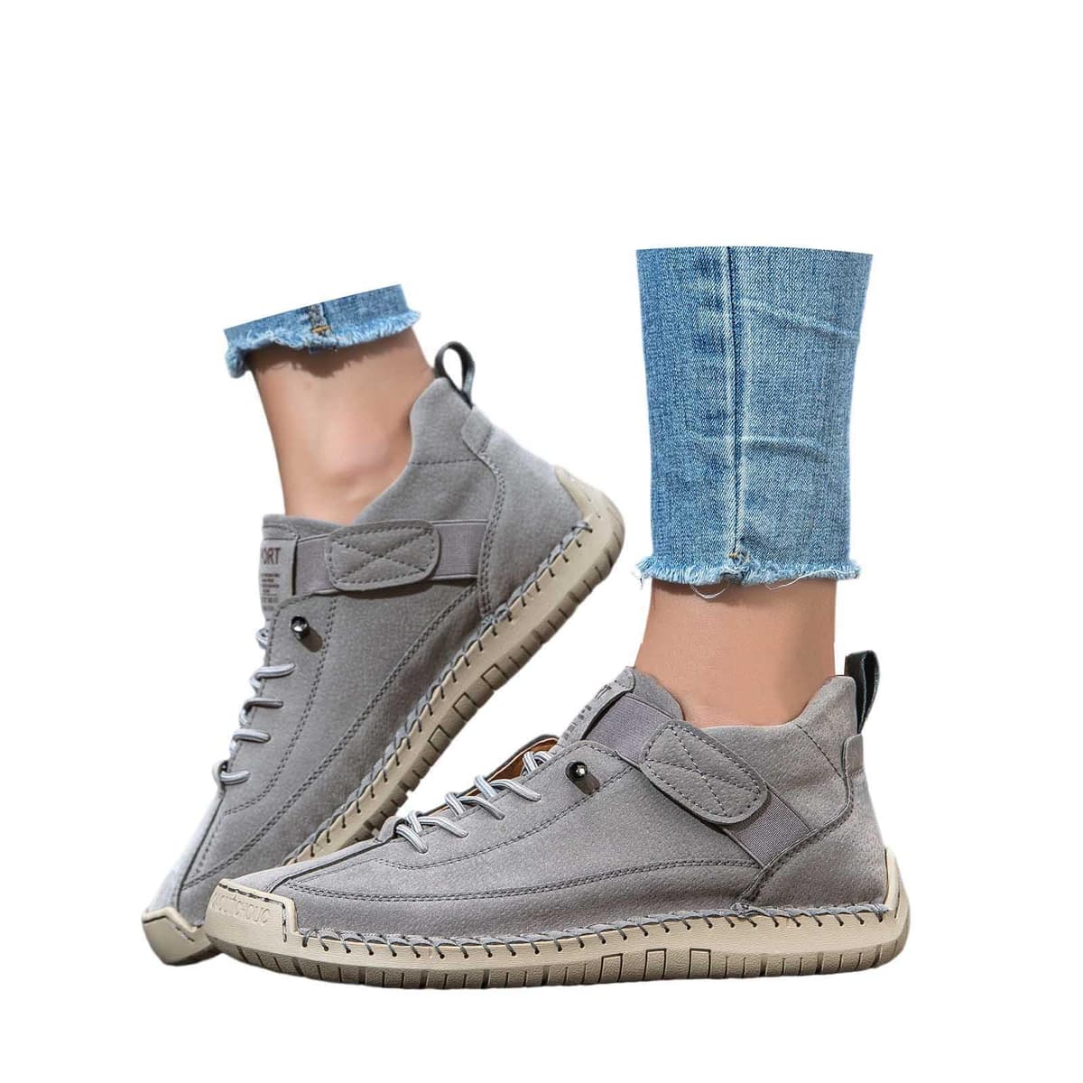 Genérico Zapatillas ortopédicas cómodas, zapatos unisex de cuero hechos a mano, botas suaves y cómodas con soporte — view 2