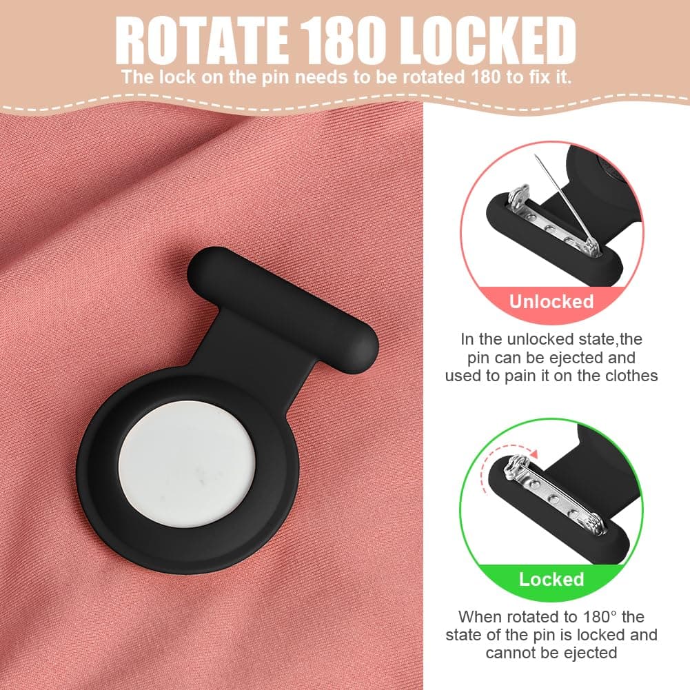 AXFEE AirTag Case, Hidden AirTag Holder with Pin, Silicone GPS Tracker Case for Kids, Elderly, Pets, Clothes, Backpacks — view 3