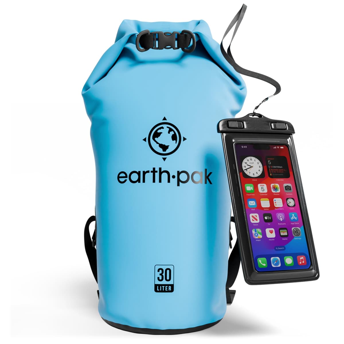 Earth Pak Waterproof Dry Bag - Roll Top Waterproof Backpack Sack Keeps Gear Dry for Kayak with Waterproof Phone Case — view 62