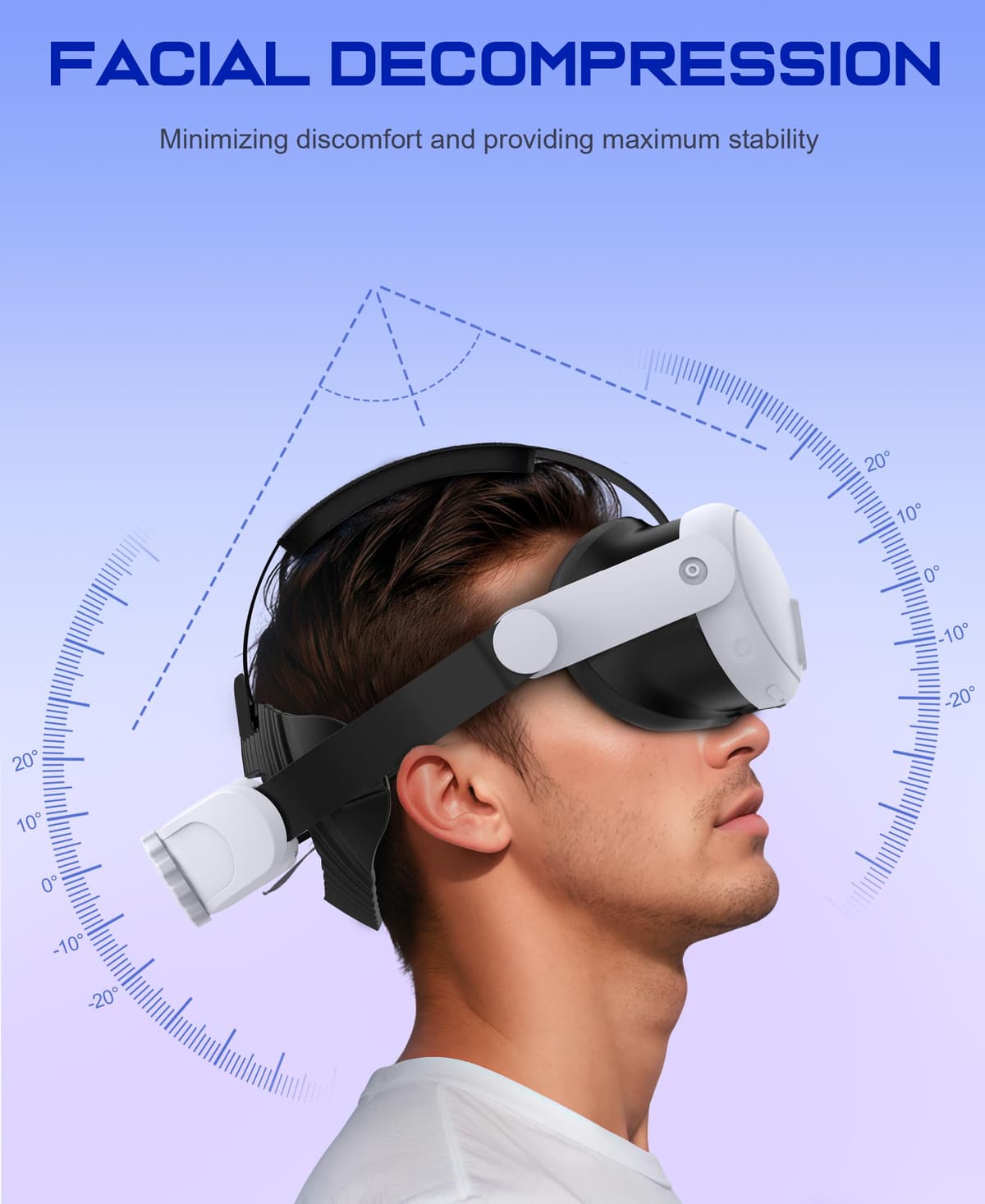 ALEEMTRY Head Strap with 10000mAh Battery for Meta Quest 3S/Quest 2/Quest 3, Adjustable Elite Strap Replacement, VR Helmet Accessories Extend Play Time Reduce Pressure — view 3
