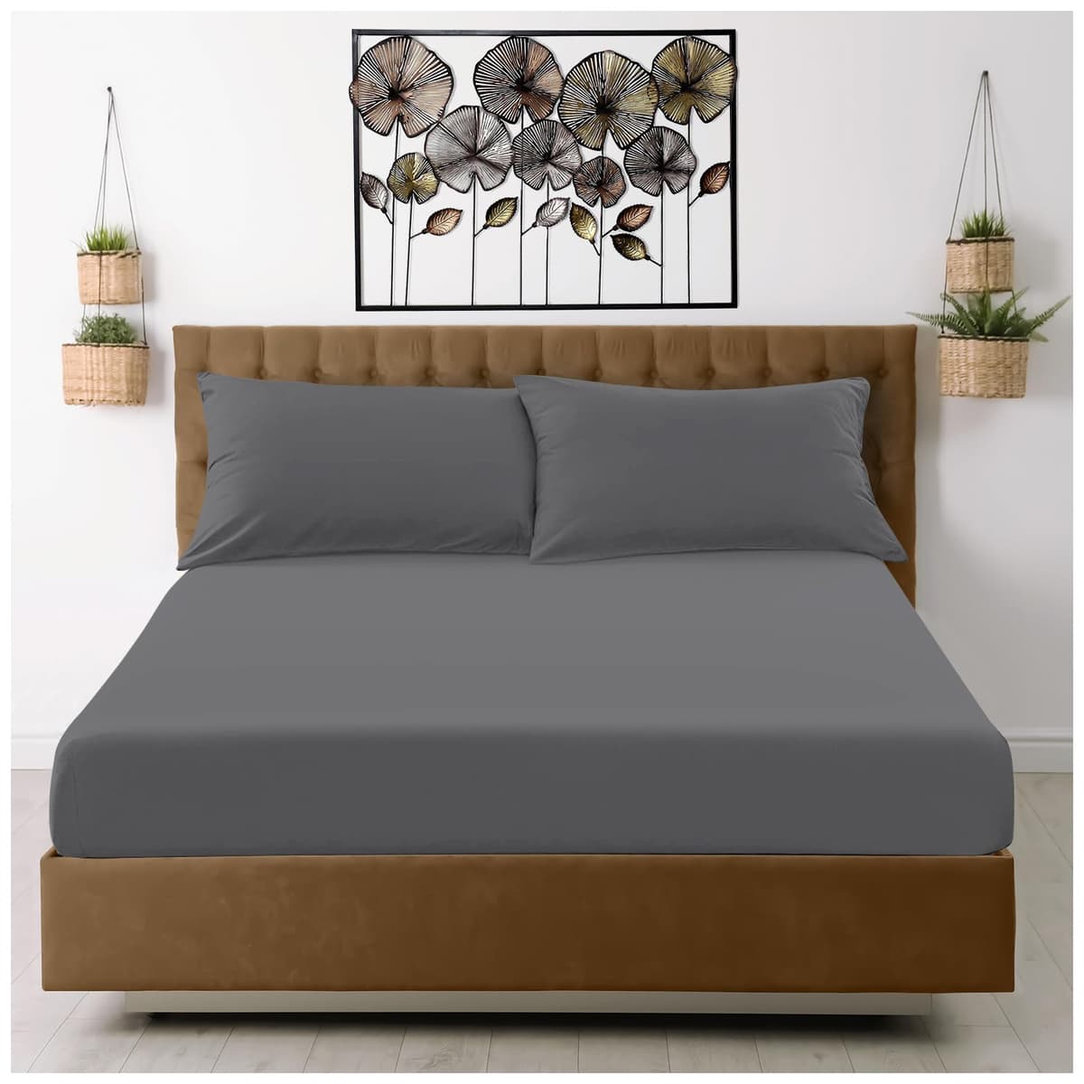 GC GAVENO CAVAILIA Fitted Sheet Single Bed (91 x 190cm) - Grey Bedding Sheets - Plain Dyed Microfiber Bed Sheets Single - (10 inch) 25cm Deep Pocket Bottom Sheet - Easycare - Wrinkle & Fade Resistant — view 35