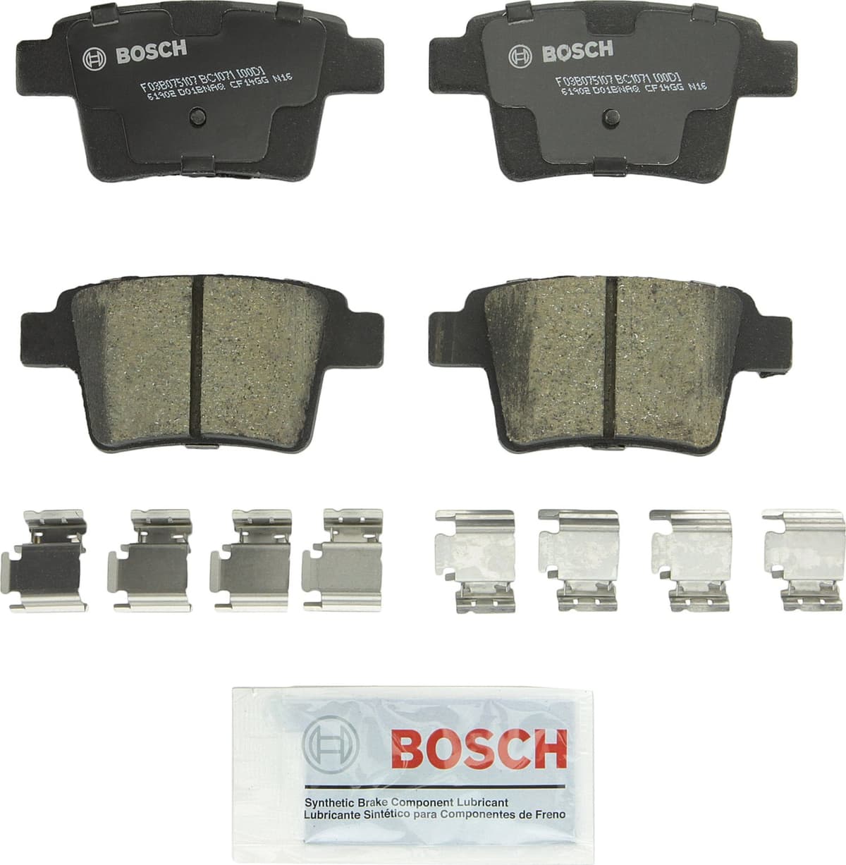 Bosch BC914 QuietCast Premium Ceramic Disc Brake Pad Set For: Acura ILX; Honda Accord, Civic, CR-V, Element, Fit, Front — view 172